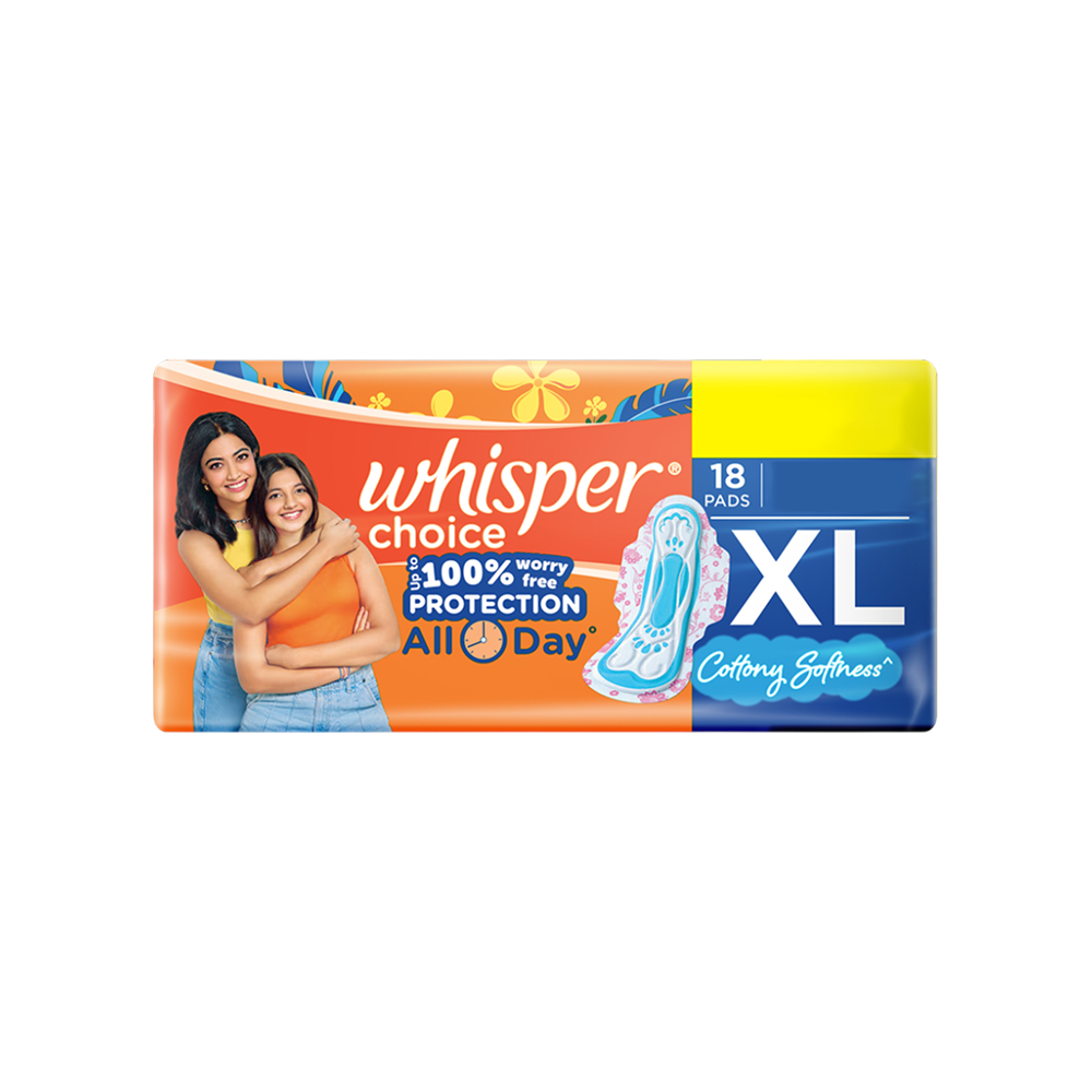 Whisper Choice Stain Protection Wings Sanitary Pads | 18 Pads