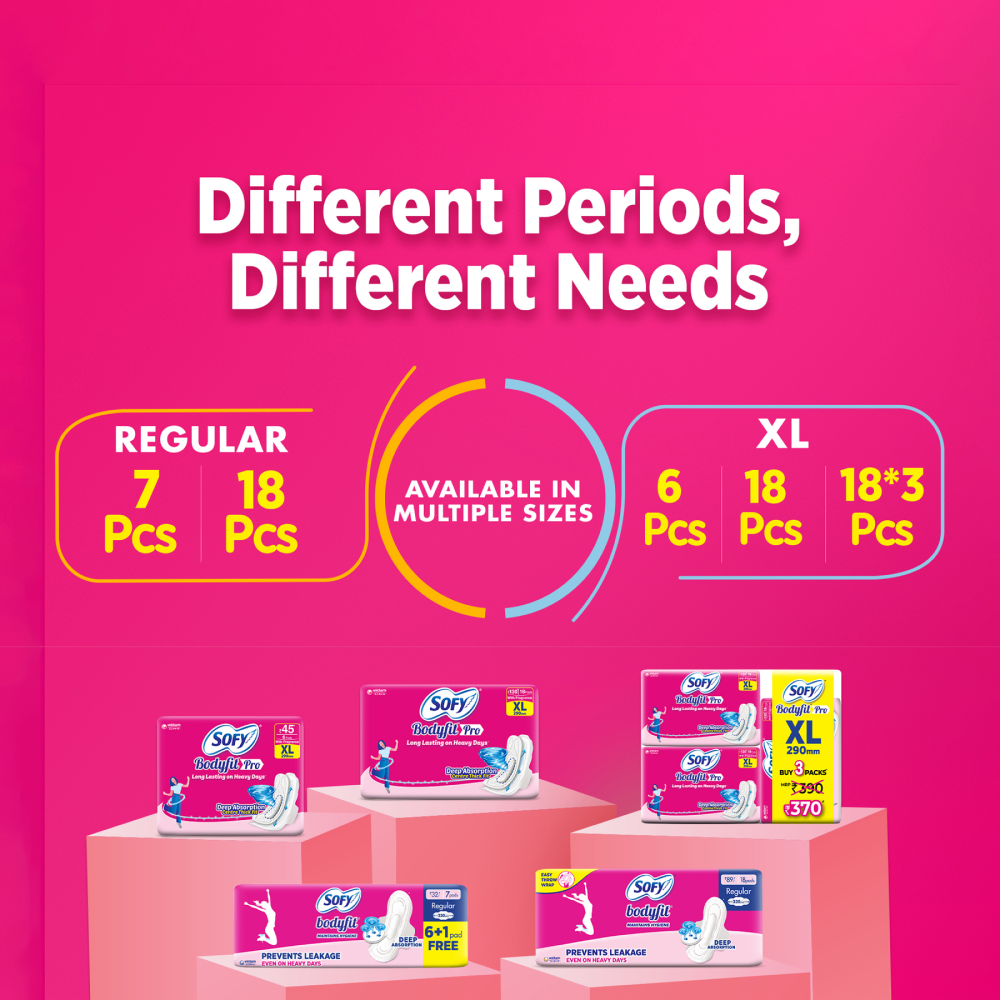 Sofy Bodyfit Pro XL Sanitary Pads | 18 Piece Pad image 6