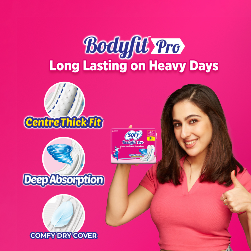 Sofy Bodyfit Pro XL Sanitary Pads | 18 Piece Pad image 3