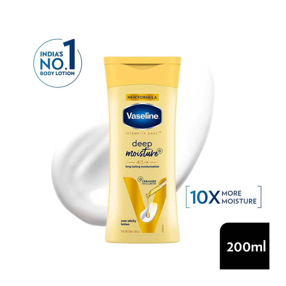 Vaseline Intensive Care Deep Moisture Body Lotion (Long Lasting Moisturization For Healthy, Glowing Skin) image 2